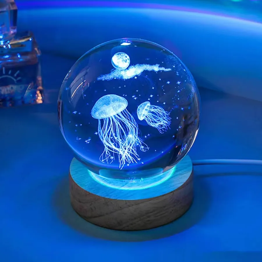 Crystal Ball Jellyfish Table Lamp For Decor — wholesale Home & Décor by the case