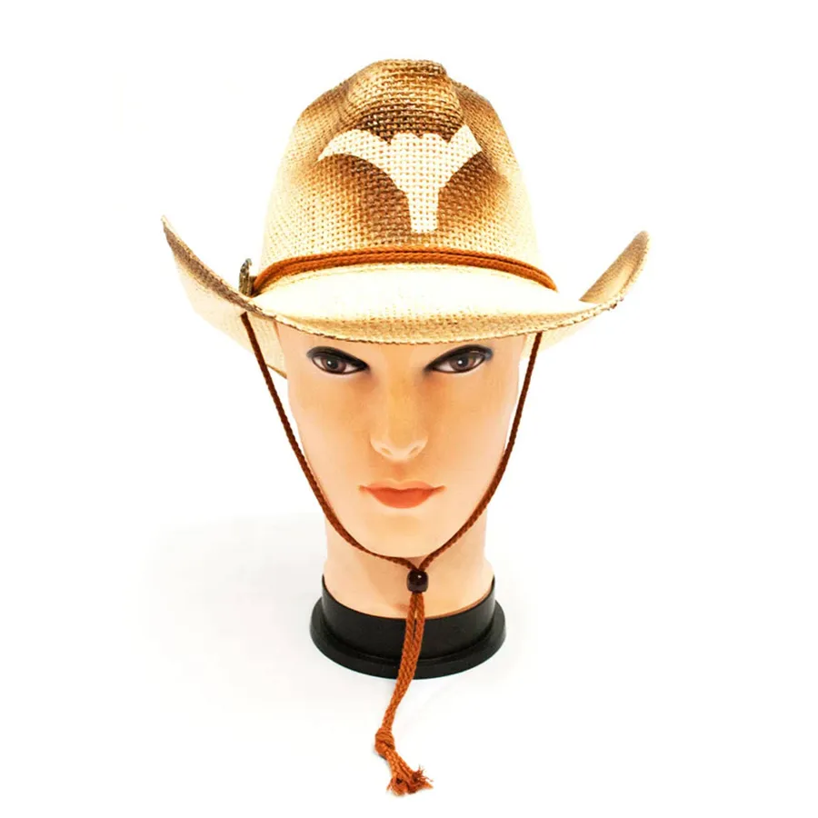 Unisex Long Horn Straw Cowboy Hats — wholesale Apparel & Accessories by the case