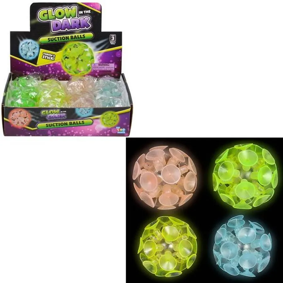 Fidget Toy Glow in the Dark Suction Ball - Kids Sensory Toy — wholesale Fidgets & Sensory by the case
