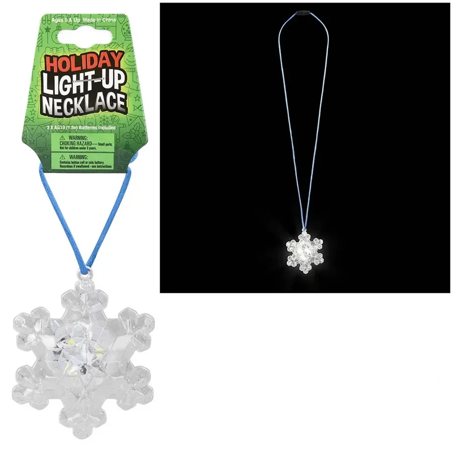 Snowflake Light-Up Necklace - Festive Glow for Kids — wholesale Apparel & Accessories by the case