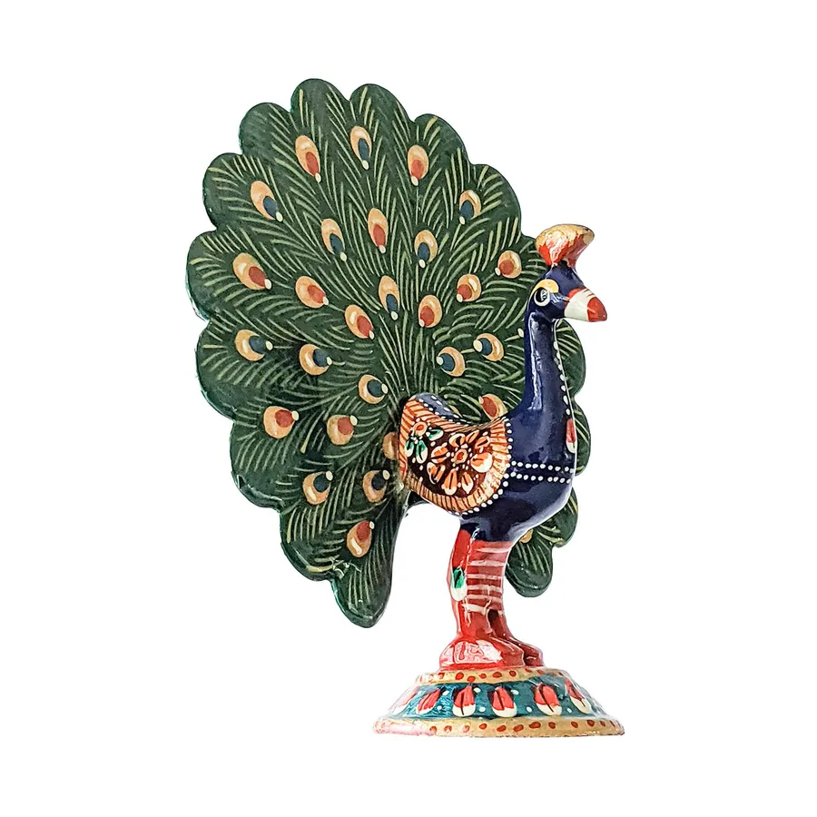 Handicraft Wooden Sculpture Dancing Peac Keeraft Home Gifts — wholesale Home & Décor by the case