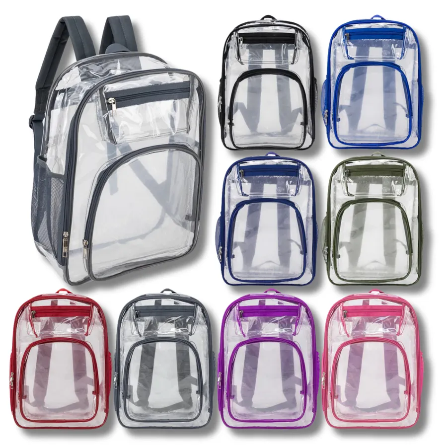 Wholesale Transparent Back To School Backpacks - Assorted — wholesale Bags & Backpacks by the case
