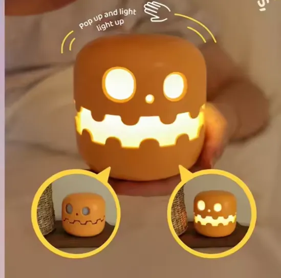 Pumpkin Ghost LED Rechargeable Night Light - In Bulk — wholesale Home & Décor by the case