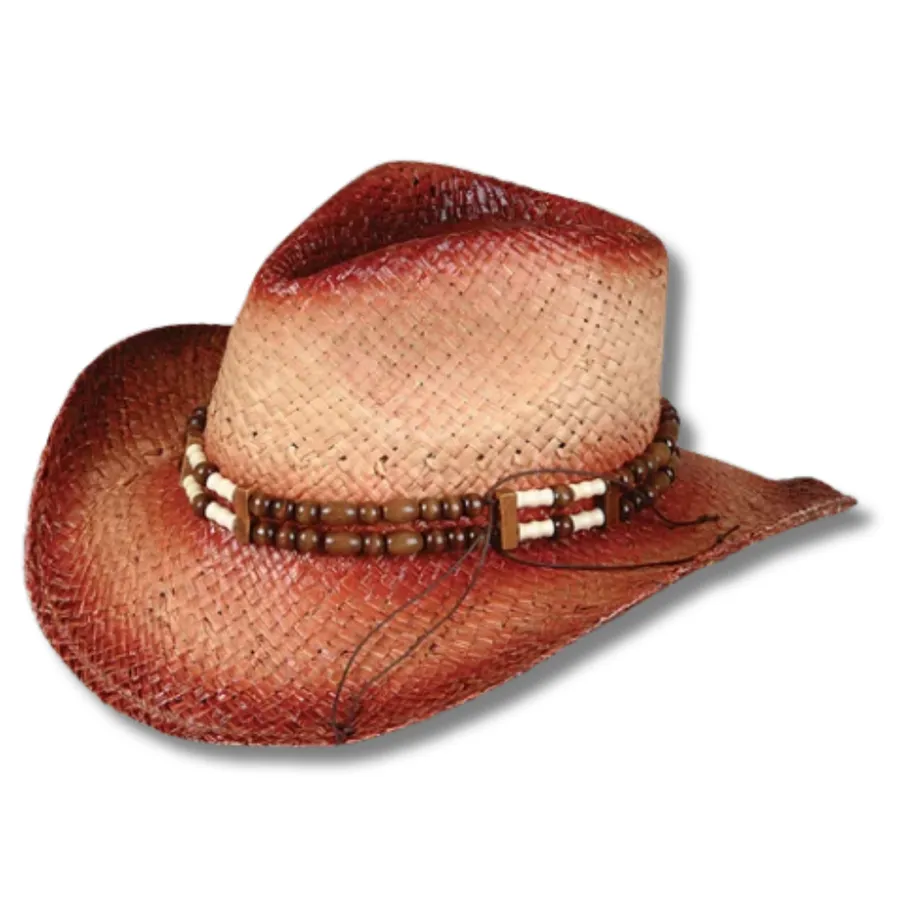 Western Cowboy Hat With Beaded Band — wholesale Apparel & Accessories by the case
