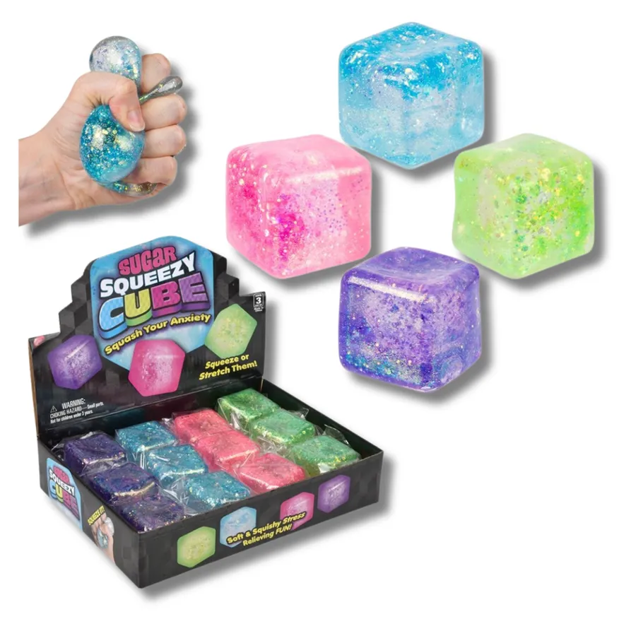 Cube Squeezy Sugar Fidget Kids Toys- Assorted — wholesale Fidgets & Sensory by the case