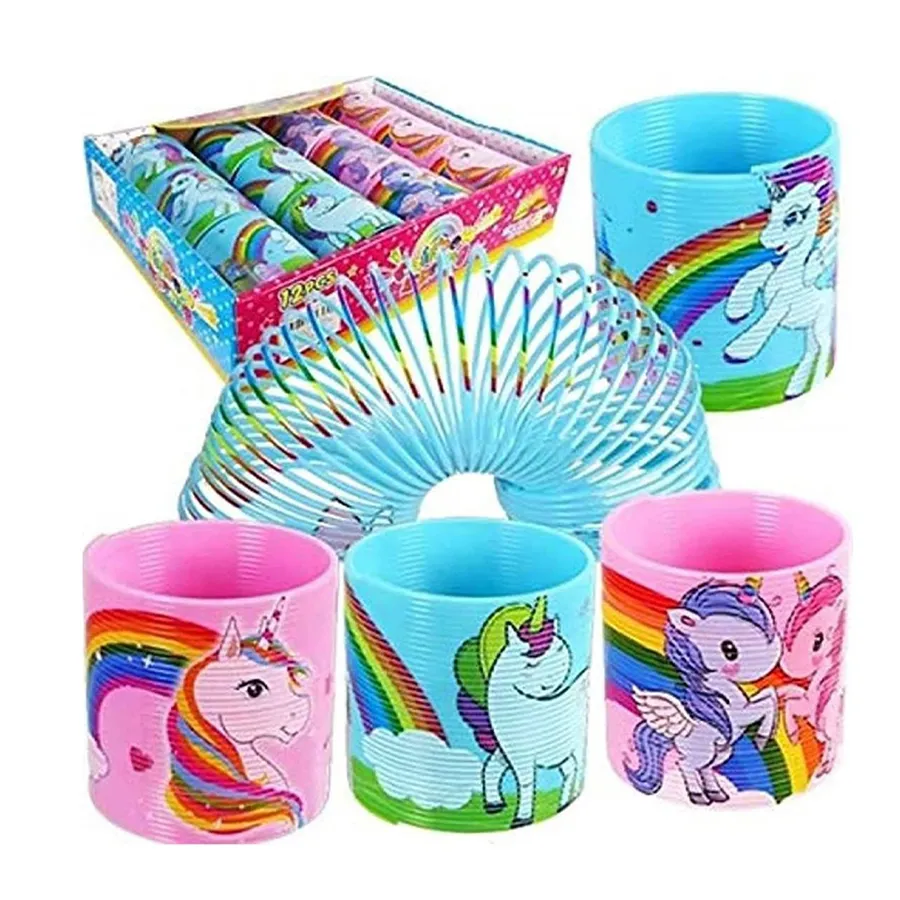 Unicorn Printed Fidget Slinky Spring Toys For Kids- Assorted — wholesale Fidgets & Sensory by the case