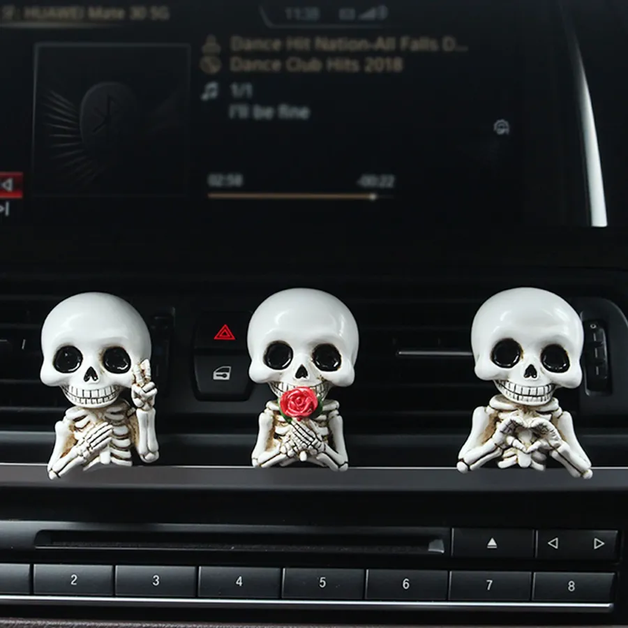 3pcs Skull Hand Flower Car Clips – Fragrance Decor — wholesale Home & Décor by the case