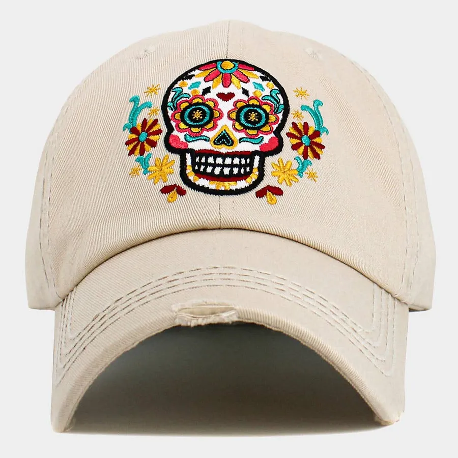 Trendy Skull Patch Accented Vintage Baseball Cap - Assorted — wholesale Apparel & Accessories by the case