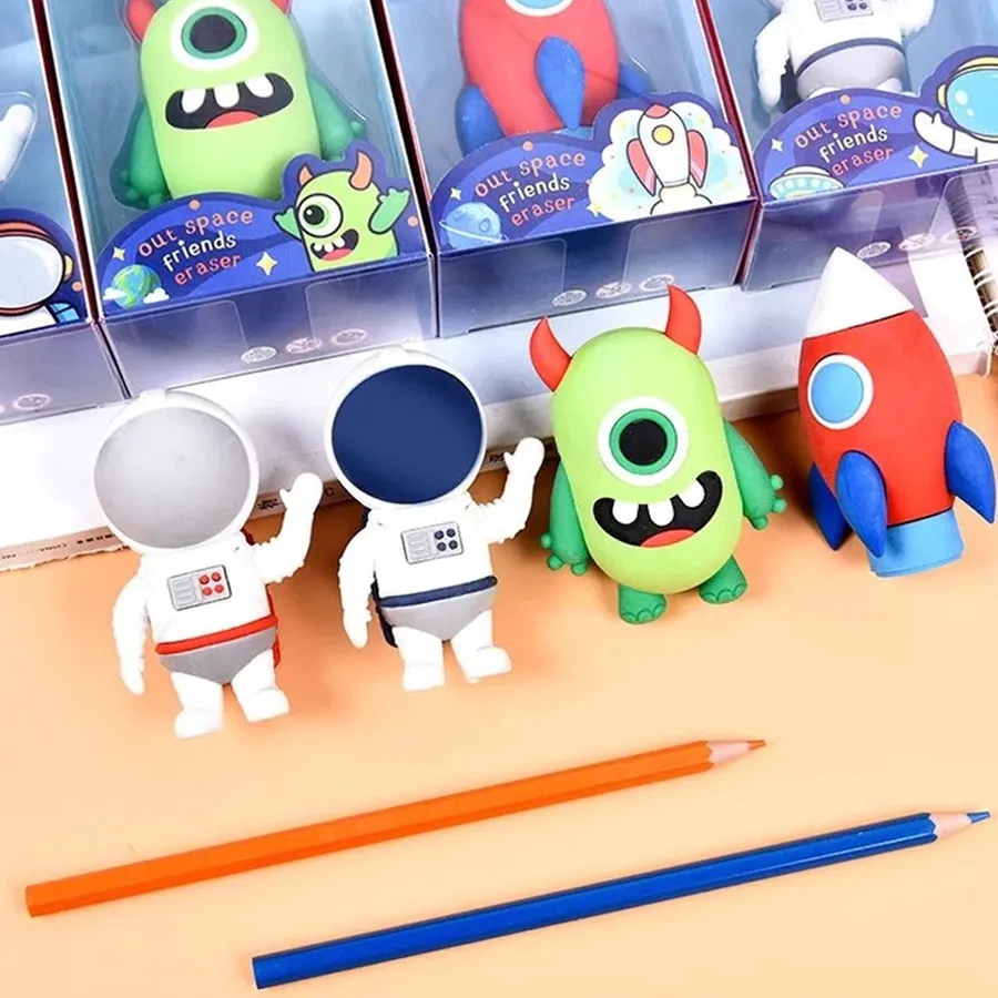 Astronaut Themed Jumbo Pencil Eraser - Assorted — wholesale Stationery & Office by the case
