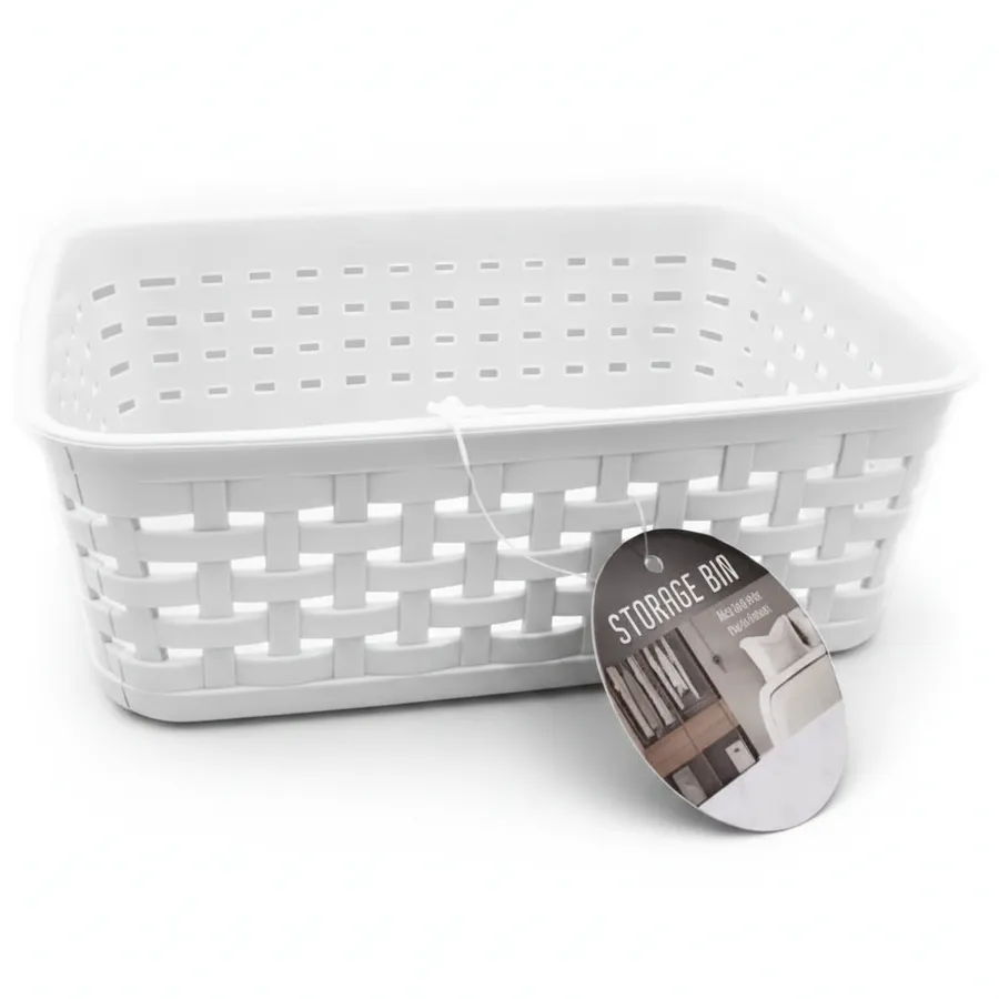 White Storage Bins (8 x 5.5 Inch) - Everyday Home Essentials and Housewares Organization — wholesale Kitchen & Drinkware by the case