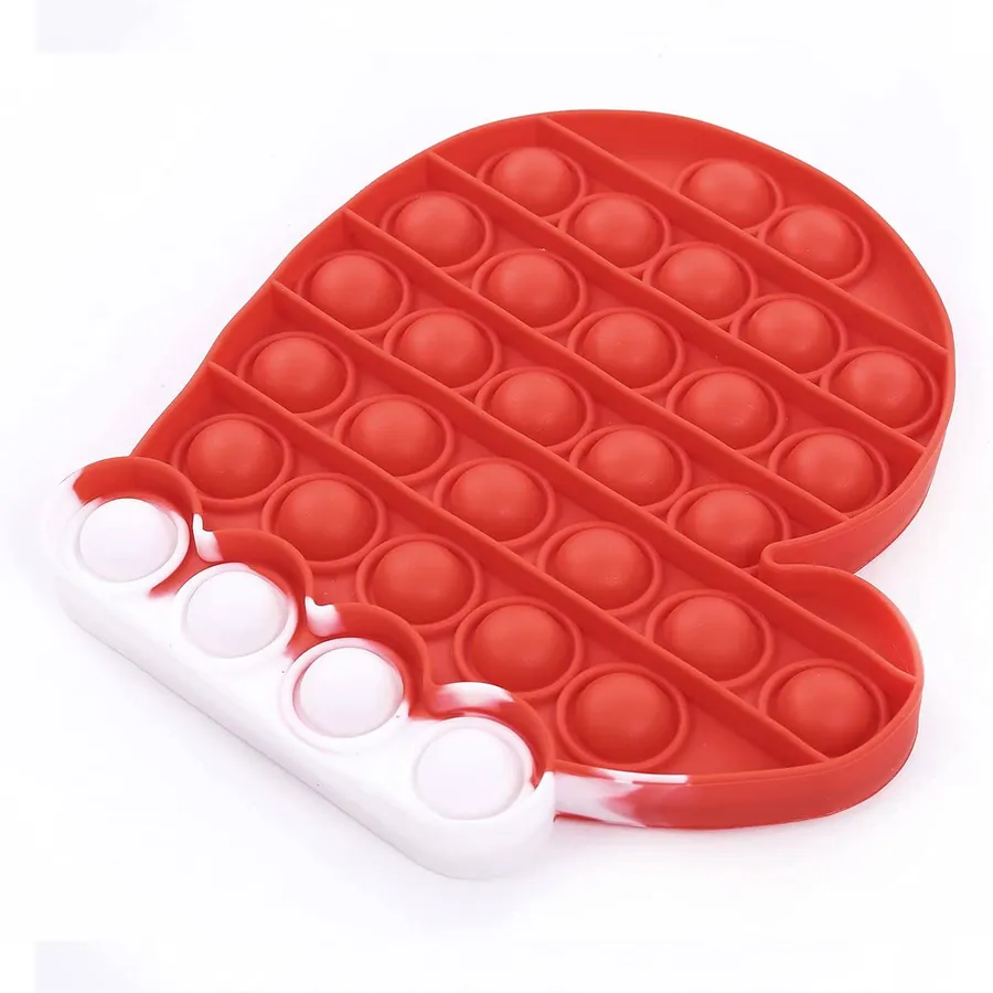 Red Santa Gloves Push Pop Fidget Kids Toys — wholesale Fidgets & Sensory by the case