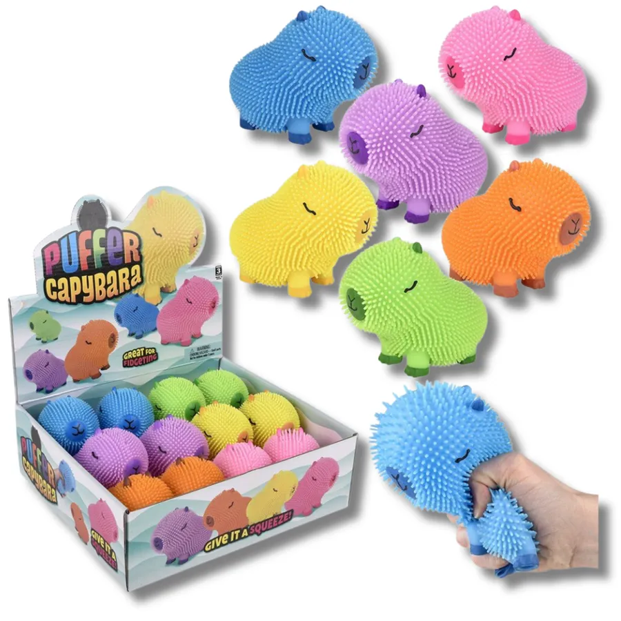 Squishy Capybara Squeezy Puffer Toy - Colorful Sensory Fidget Toy — wholesale Fidgets & Sensory by the case