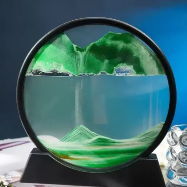 3D Moving Sand Art Round Glass Sandscape Holiday Decor — wholesale Seasonal & Holiday by the case