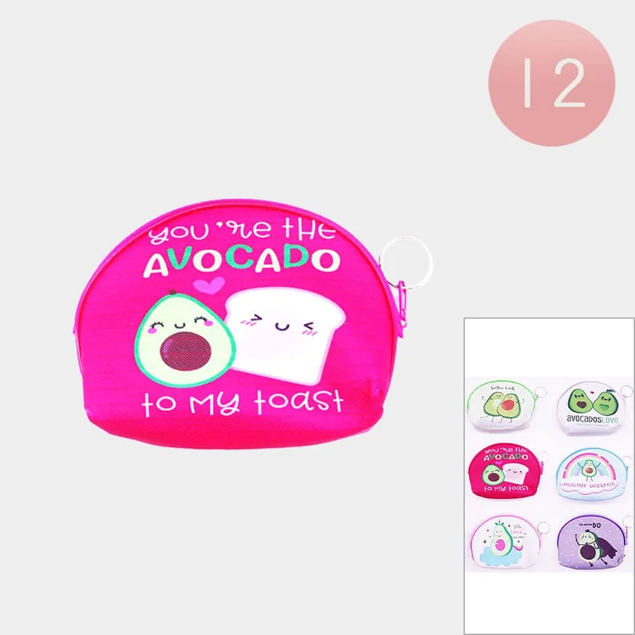 Women's and Girl's Stylish Avocado Coin Purse Keychains — wholesale Keychains & Charms by the case