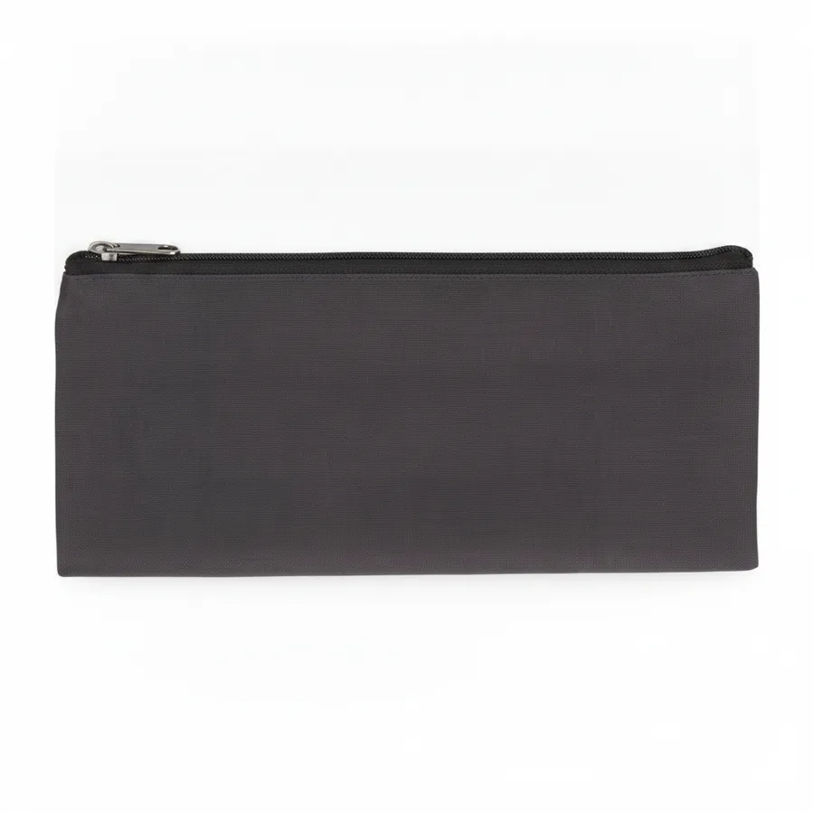 Classic Zippered Pencil Case - Black Canvas Stationery Pouch for Pens, Pencils, and School Supplies — wholesale Bags & Backpacks by the case