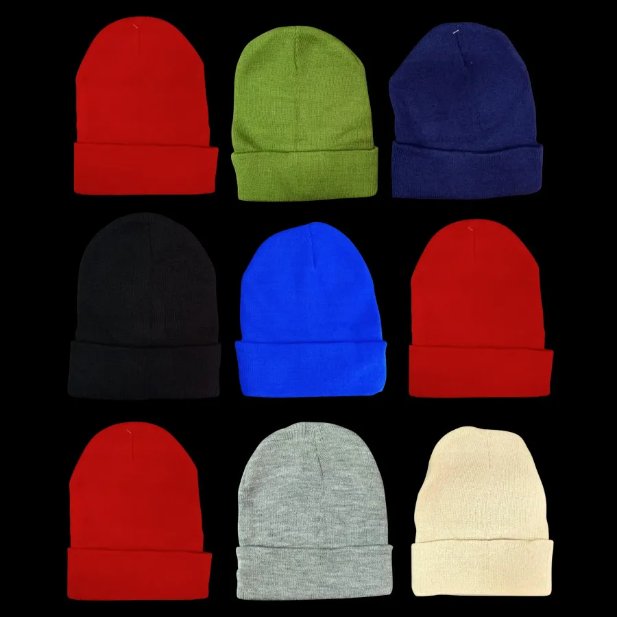 Plain Winter Beanie For Men's & Women's- Assorted — wholesale Apparel & Accessories by the case