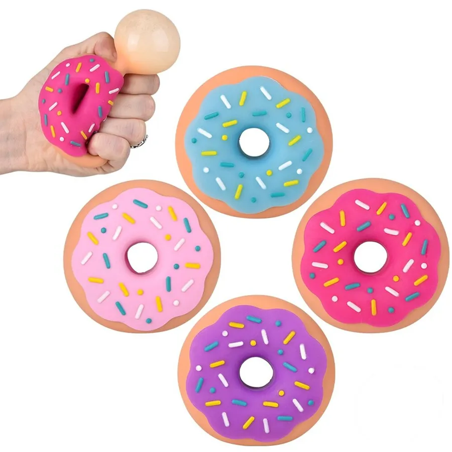 Donut Squish & Stretch Fidget Kids Toy- Assorted — wholesale Fidgets & Sensory by the case
