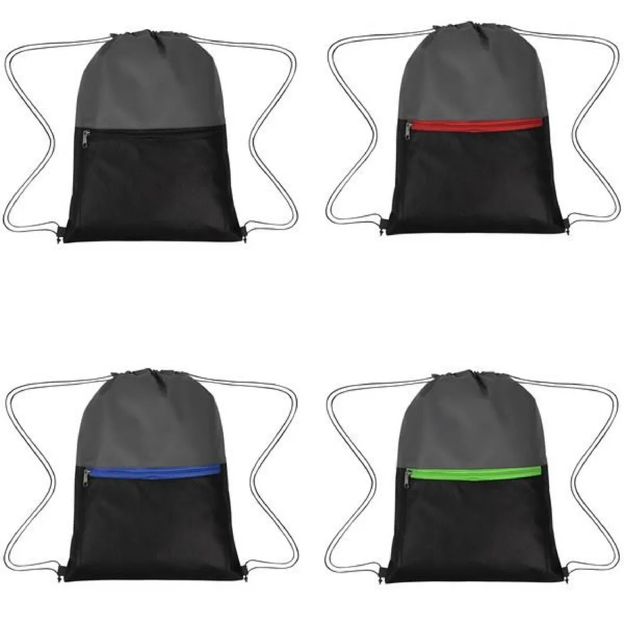 NonWoven Triad Waterproof Drawstring Bag In Bulk — wholesale Bags & Backpacks by the case