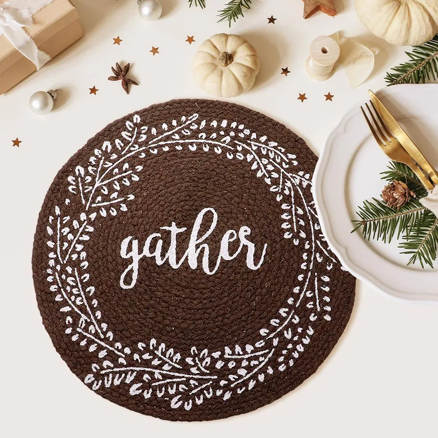 Gather Message Printed Round Placemat For Home — wholesale More Wholesale Goods by the case