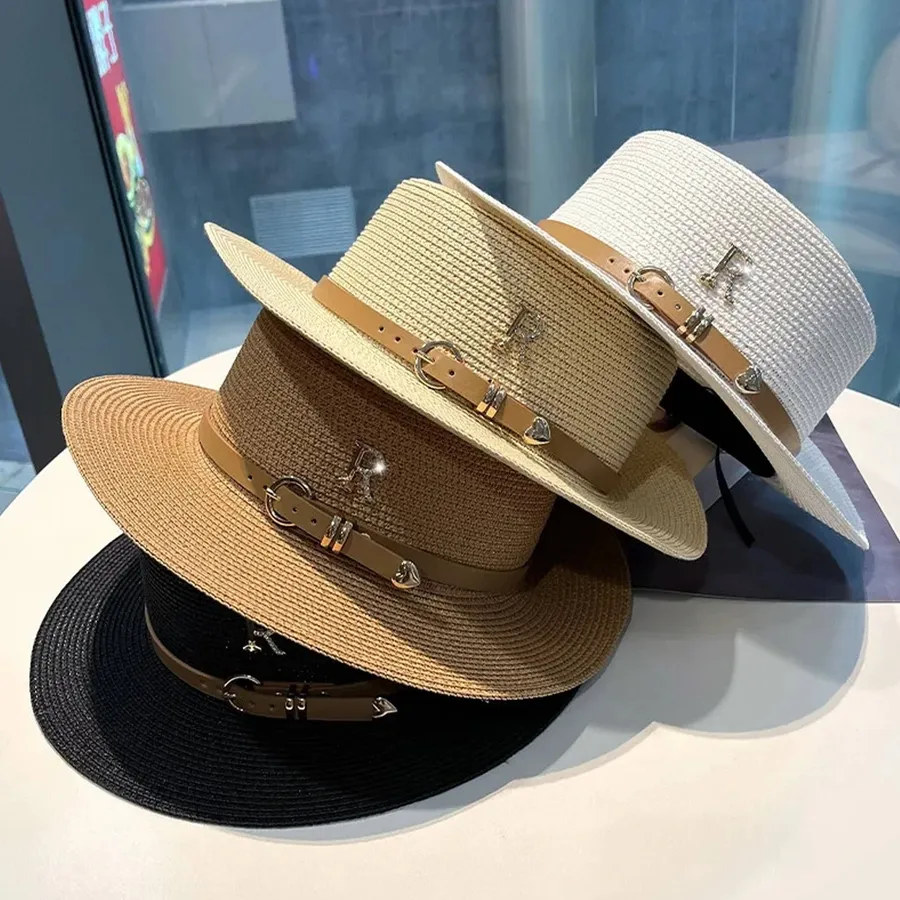 Flat Top Straw Hats for Women - Assorted — wholesale Apparel & Accessories by the case