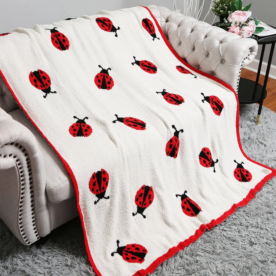 Reversible Ladybug Patterned Blanket — wholesale Home & Décor by the case