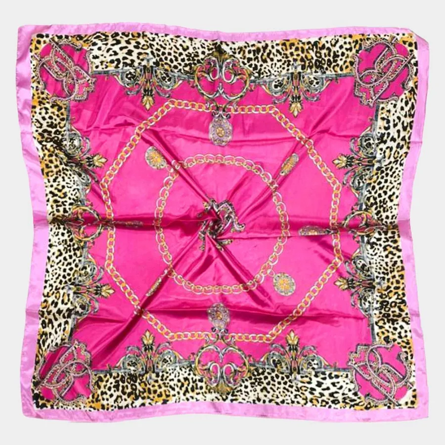Leopard Pattern Printed Satin Scarf Shawl - Assorted — wholesale Apparel & Accessories by the case