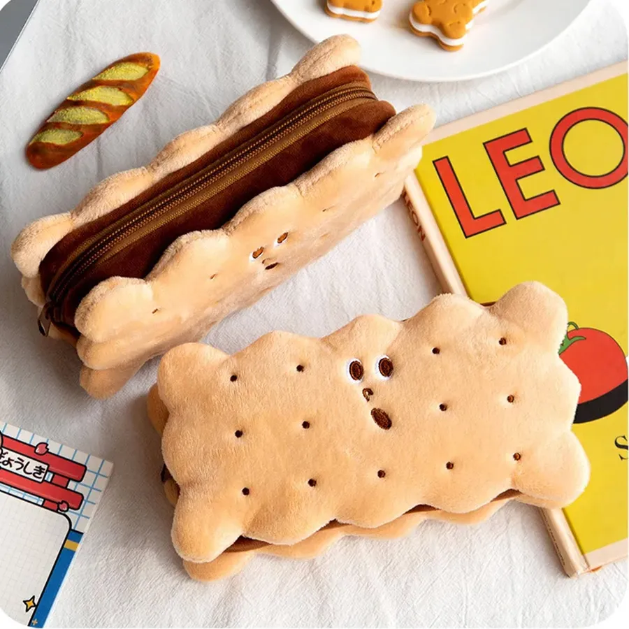 Easter Cute Biscuit Shape Plush Pencil Box For Kids — wholesale Plush & Squishies by the case