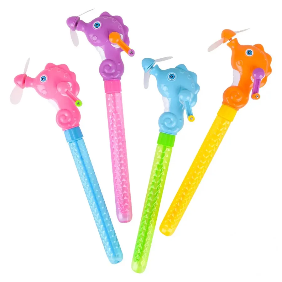 Sea Horse Wind-Up Bubble Fan For Kids — wholesale Toys & Games by the case