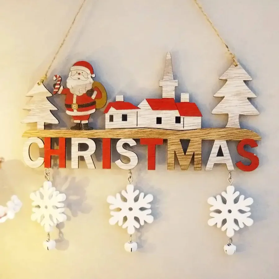 Santa Claus Wooden Door Pendant for Home Decore — wholesale Home & Décor by the case