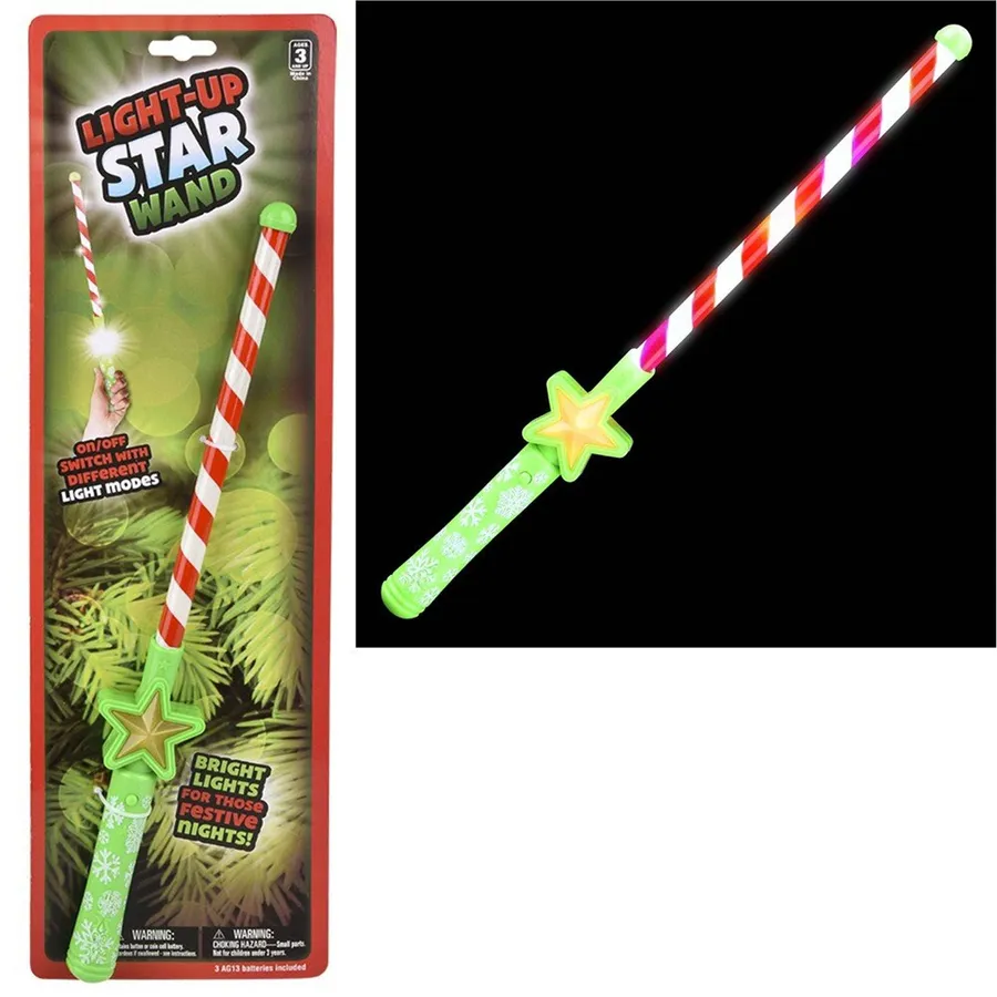 Christmas Light-Up Theme Stocking Stuffer Wand Kids Toys — wholesale Seasonal & Holiday by the case