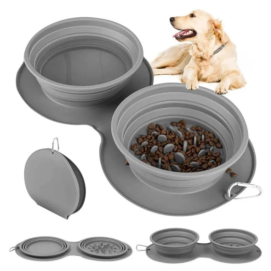 Silicone Foldable Slow Feeder Pet Bowl | Travel — wholesale Pet by the case