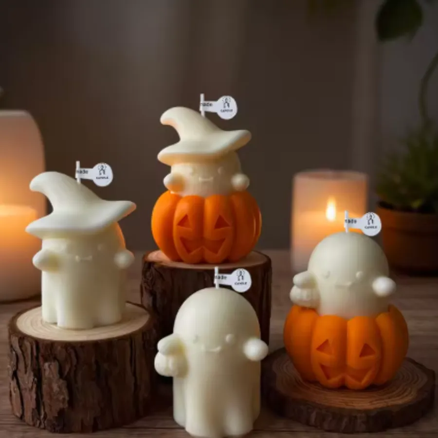 Pumpkin & Ghost Face Candles – Holiday Aromatherapy Decor — wholesale Seasonal & Holiday by the case