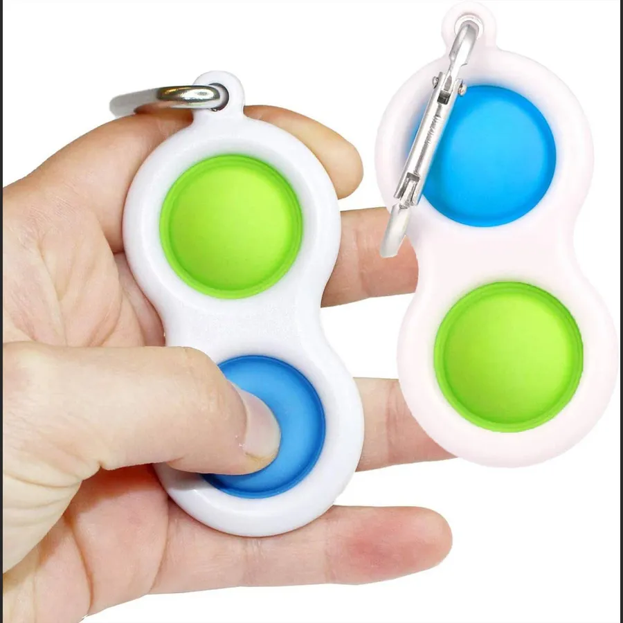 Fidget Sensory Toy Squeeze Bubble Stress Relief Silicone Keychains, Set of 5 — wholesale Fidgets & Sensory by the case