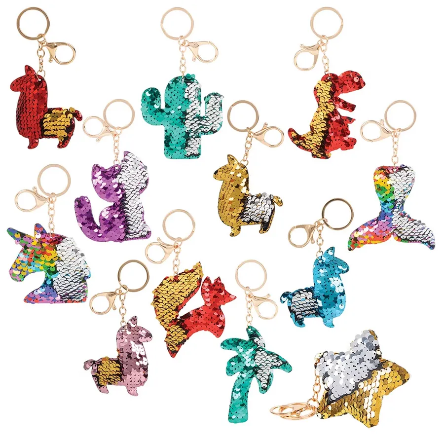 Flip Sequin Keychains In Bulk — wholesale Keychains & Charms by the case