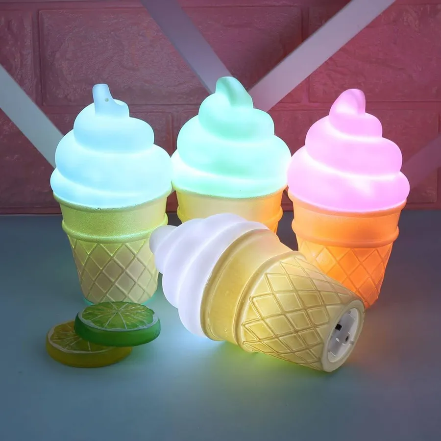 Ice Cream Cone Shaped Night Light Lamp For Decor - Assorted — wholesale Home & Décor by the case