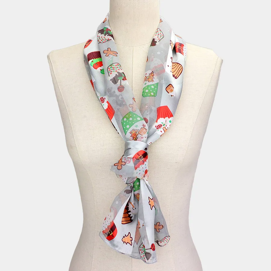 Christmas Pattern Print Scarf For Women's - Assorted — wholesale Seasonal & Holiday by the case