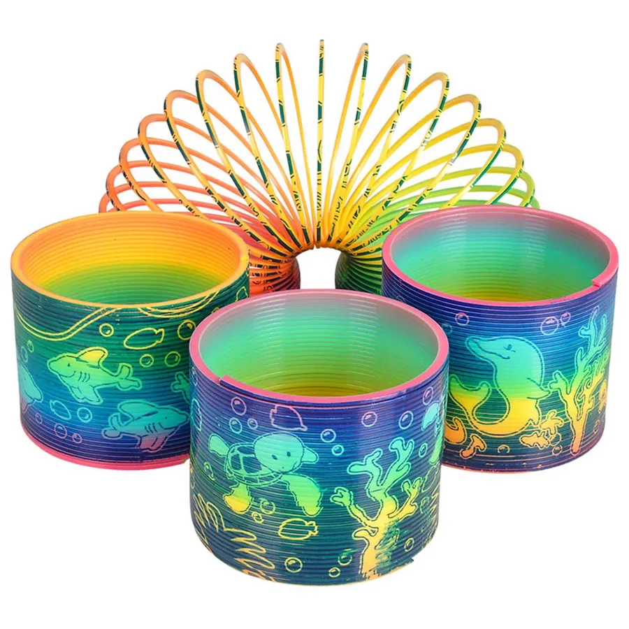 Coil Spring Toy ,Aquatic Animal Print - 3" inches — wholesale Toys & Games by the case