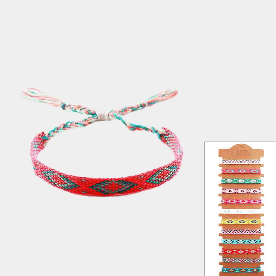 Aztec Pattern Pull Tie Bracelets For Kids - Christmas Decor — wholesale Seasonal & Holiday by the case