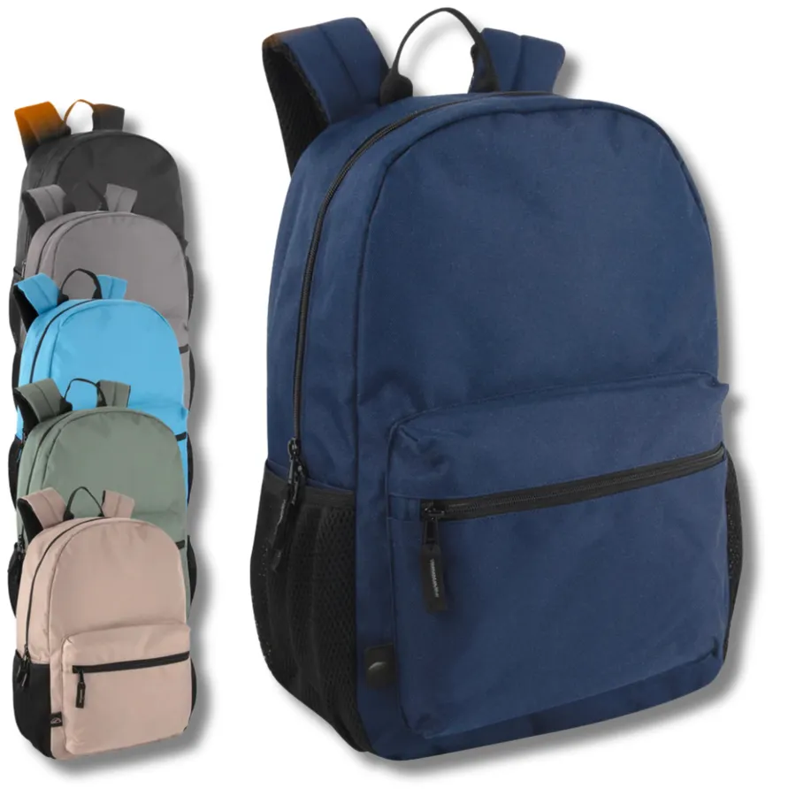 Classic Solid Back To School Backpack - Assorted — wholesale Bags & Backpacks by the case