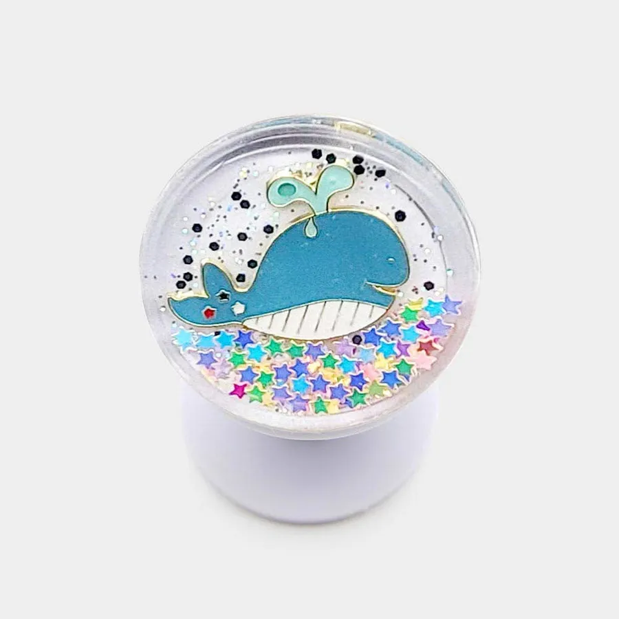 Whale Accented Bling Star Cluster Round Adhesive Phone Stand — wholesale Tech & Gadgets by the case