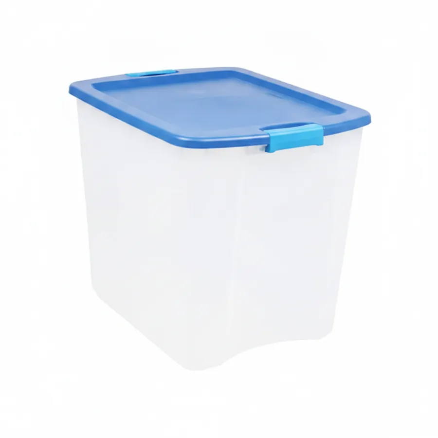 26-Gallon Plastic Storage Bin with Latching Lid and Heavy-Duty Carry Handles - Stackable Home Organizer — wholesale Kitchen & Drinkware by the case