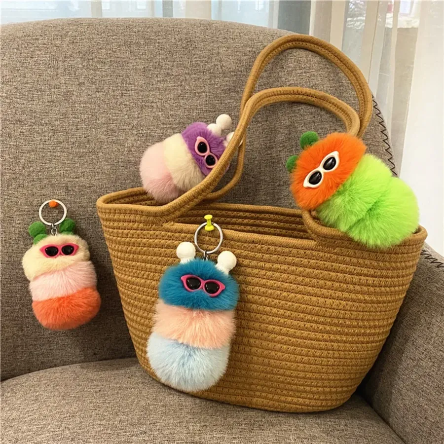 Cute Caterpillar Soft Plush Backpack Keychain- Assorted — wholesale Plush & Squishies by the case