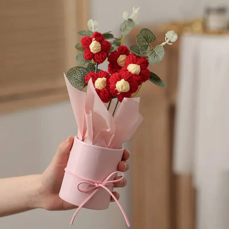 Handmade Mini Knitted Flowers Bouquet - Assorted — wholesale Home & Décor by the case