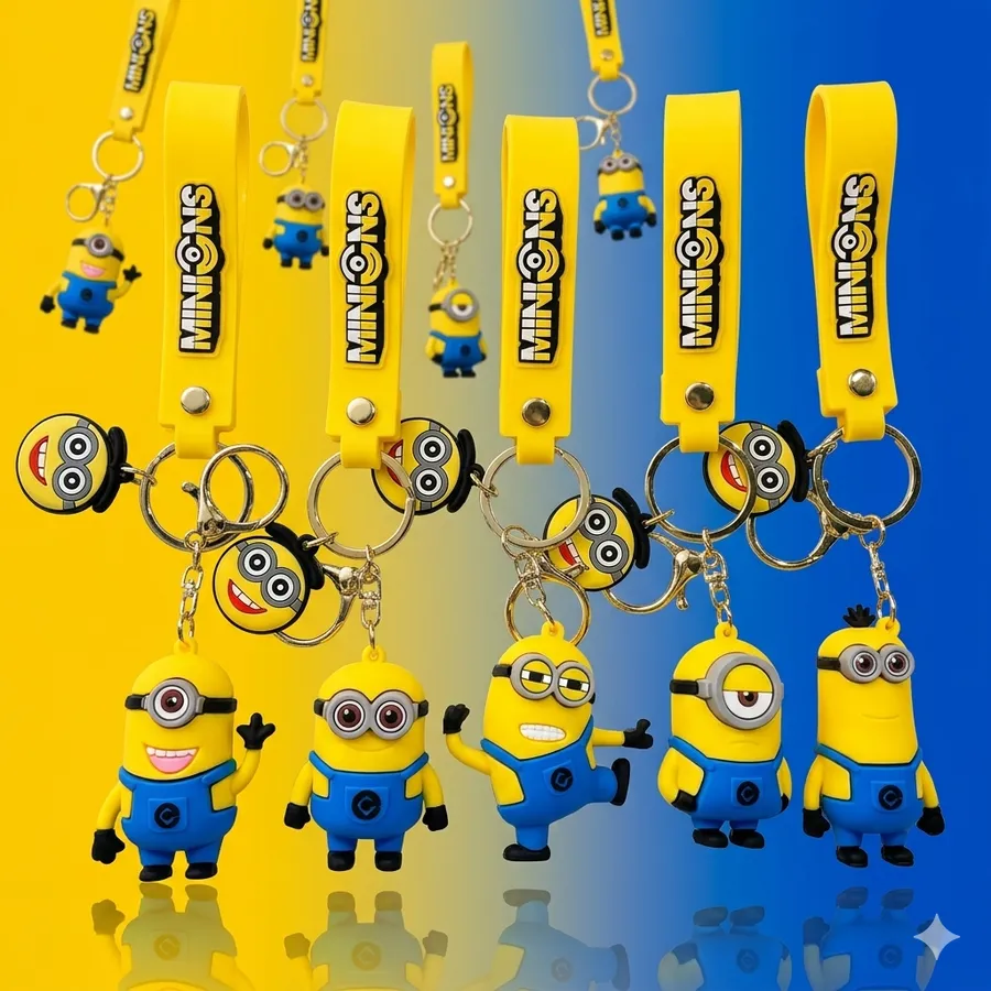 Yellow Cartoon Character Keychain Strap Bulk — wholesale Keychains & Charms by the case