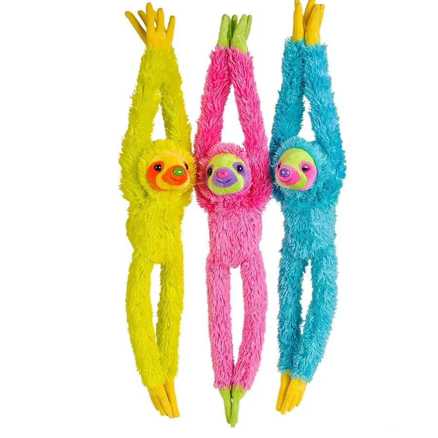 Hanging Sloth Neon Stuffed Toy — wholesale Plush & Squishies by the case