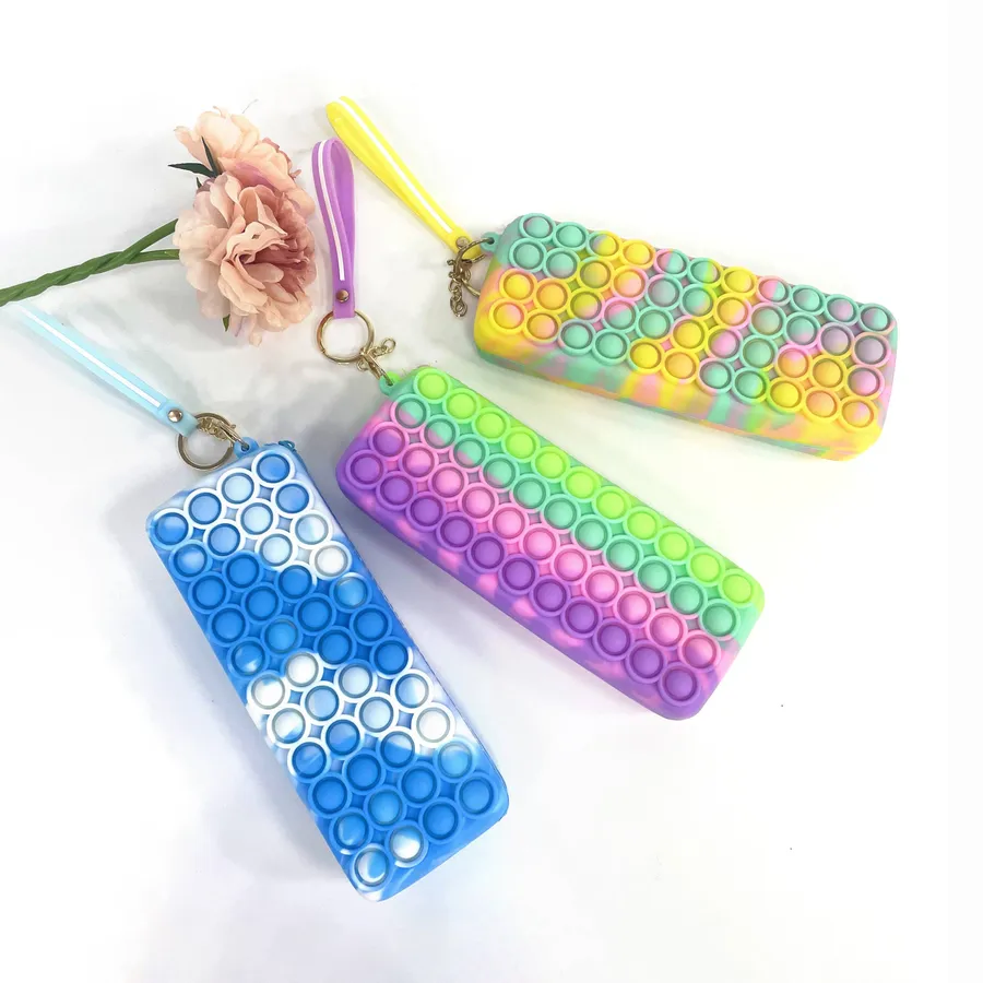 Fidget Sensory Toy Pencil Case, Pop Bubble Stress Relief Zipper Pen Bag (Set of 3) — wholesale Fidgets & Sensory by the case