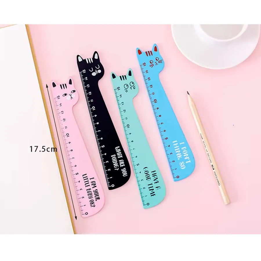 Cute Kitten Straight Wooden Ruler - Assorted — wholesale Toys & Games by the case