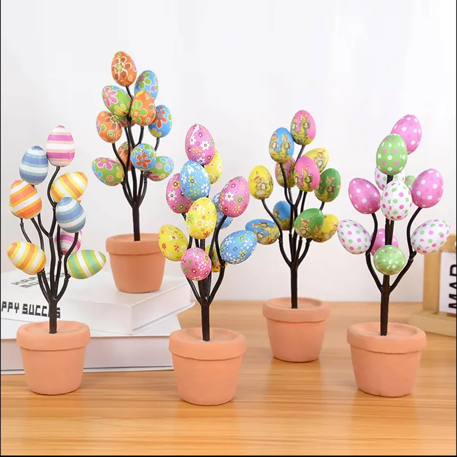 Colorful Fake Flower Eggs Tree For Decor - Assorted — wholesale Home & Décor by the case