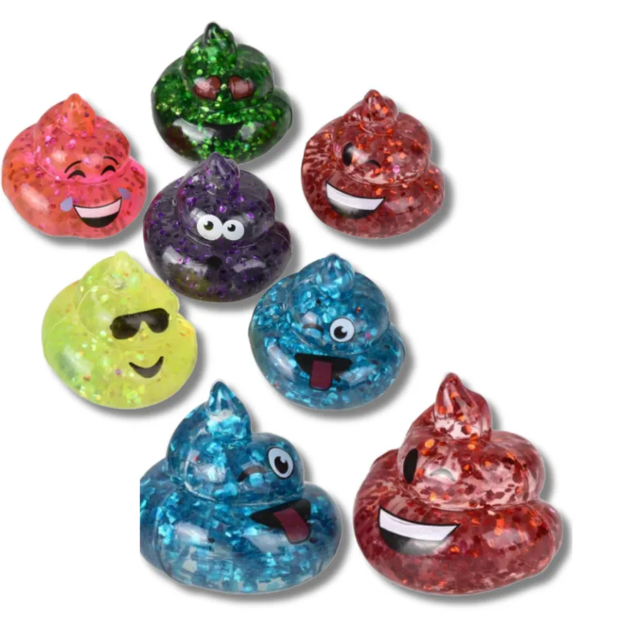 Mini Sugar Glitter Poop Squeezy Fidget Kids Toy- Assorted — wholesale Fidgets & Sensory by the case
