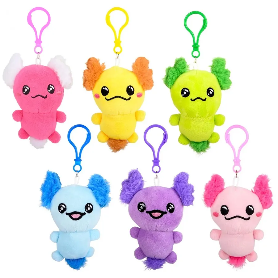Soft Plush Stuffed Axolotl Clip On Keychain - Assorted — wholesale Plush & Squishies by the case